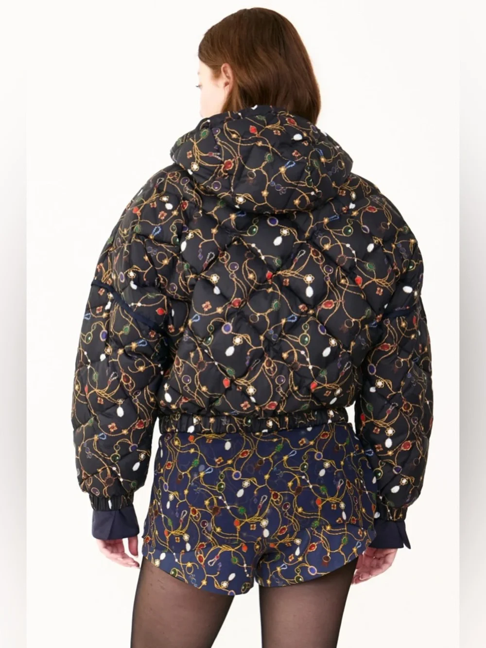 Rachel Antonoff Ace puffer jacket in tree of lost jewels print - Picture 4 of 9